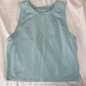 Ribbed Hollister Tank Top, Light Green, Large